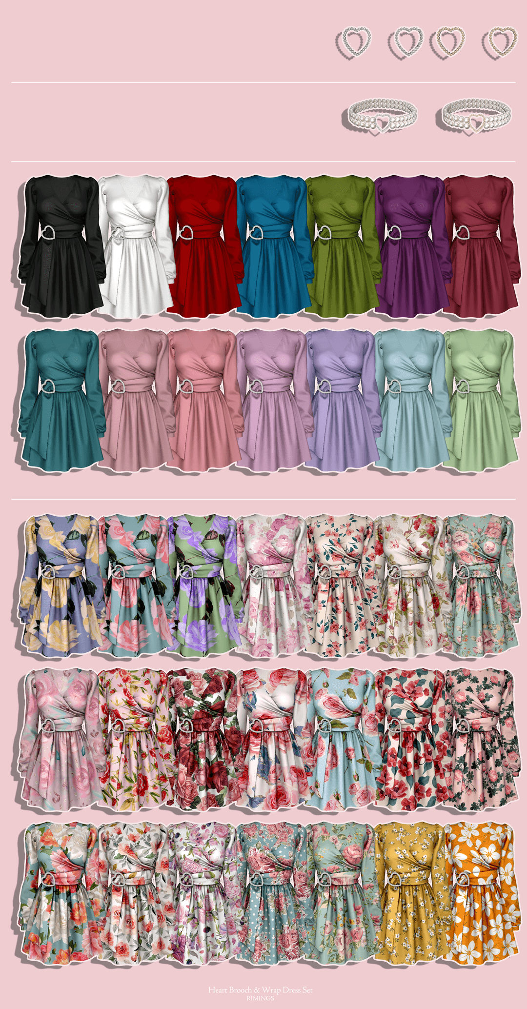 Галерея мода Платье Heart Brooch & Wrap Dress #1